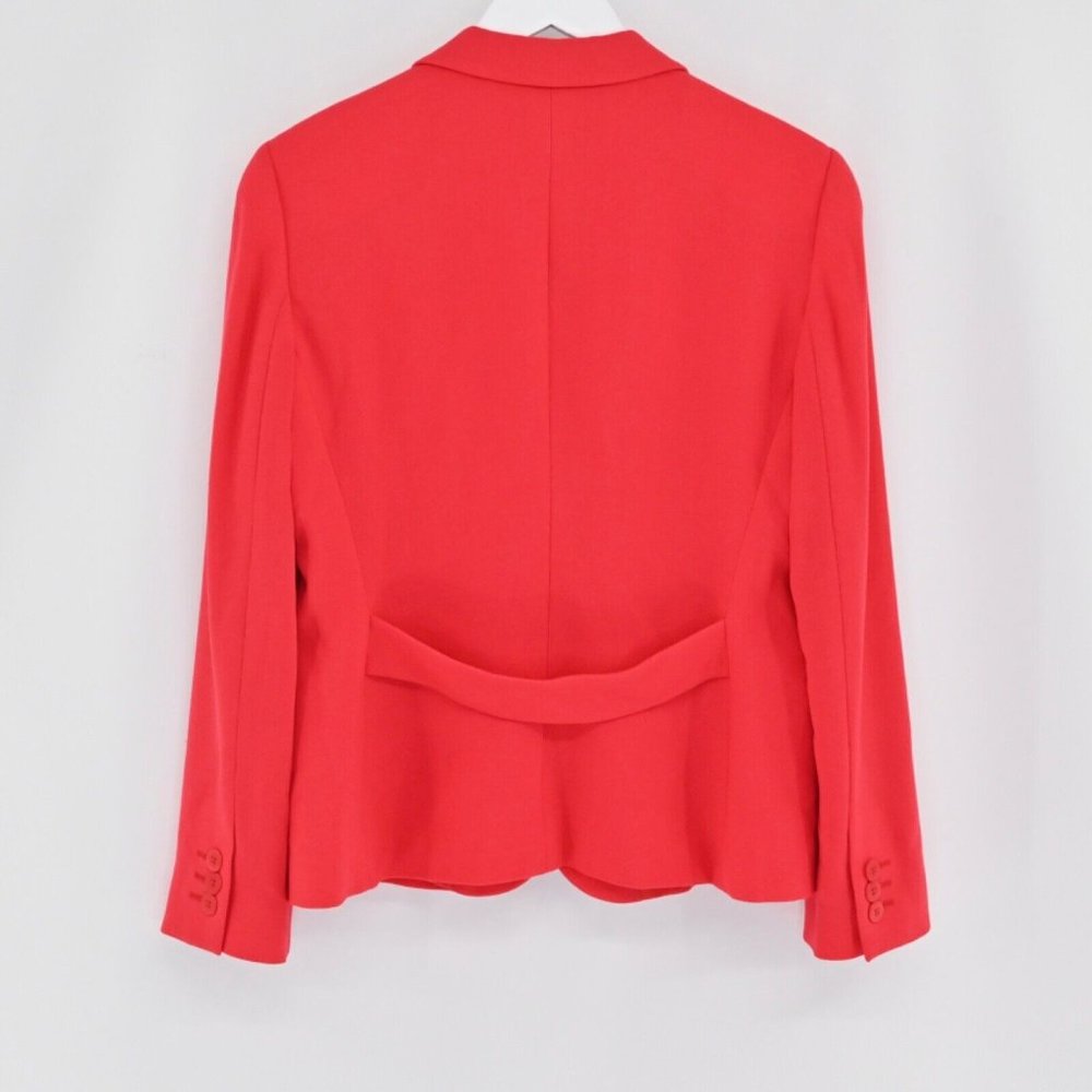 VTG 90s ARMANI COLLEZIONI Womens Size 12 Blazer Red Virgin Wool Career Office - Picture 4 of 9